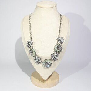 NWT Additions by Chico's Silver Tone Flower Rhinestone Necklace